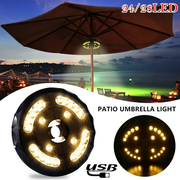 Camping Tents or Outdoor Use Patio Umbrella Light 3 Brightness Modes Cordless Pole Light 28 LED Lights for Patio Umbrellas